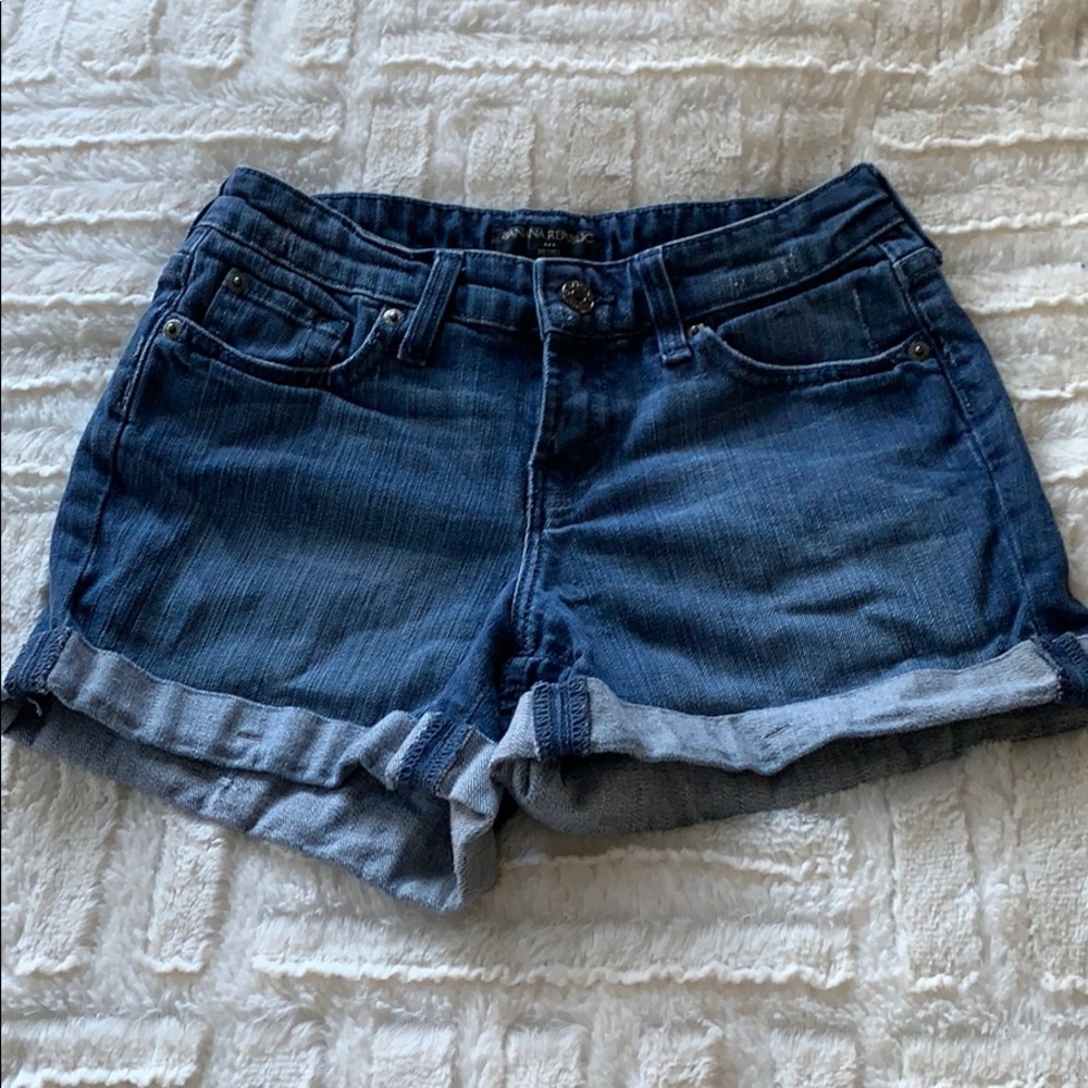 Folded hem banana republic jean shorts